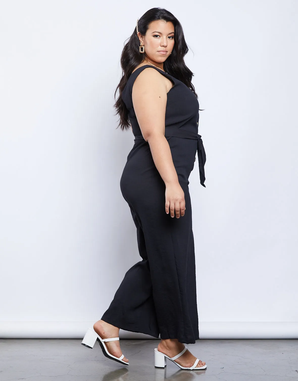 Plus Size Jetsetter Button Up Jumpsuit sold by 2020 Ave product image thumbnail 3