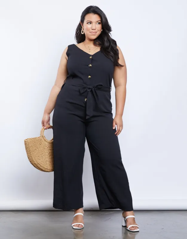 Plus Size Jetsetter Button Up Jumpsuit sold by 2020 Ave
