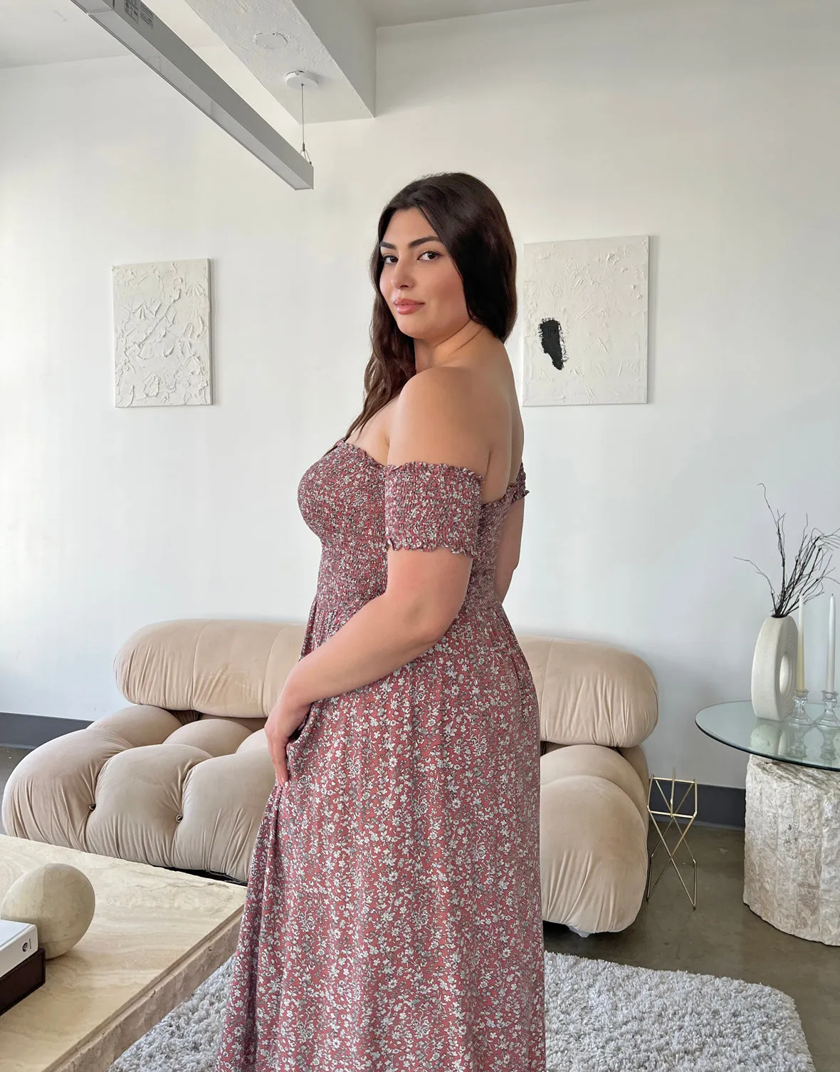 Plus Size Smocked and Flowy Floral Dress sold by 2020 Ave product image thumbnail 3