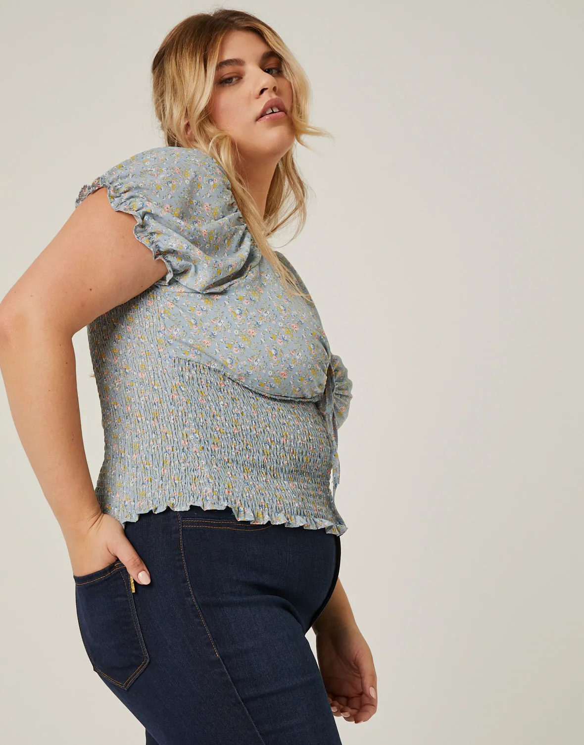 Plus Size Floral Cut Out Top sold by 2020 Ave product image thumbnail 4