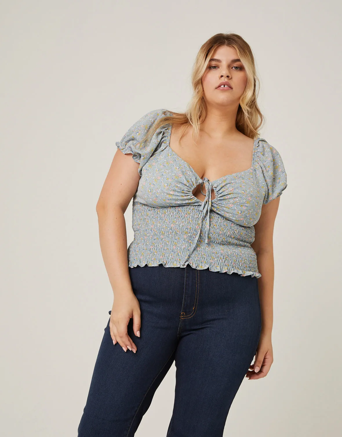 Plus Size Floral Cut Out Top sold by 2020 Ave product image thumbnail 2
