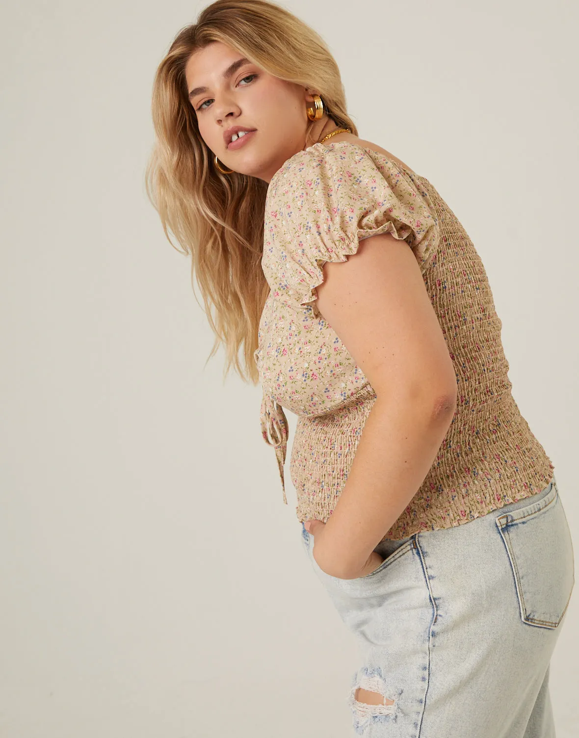 Plus Size Floral Cut Out Top sold by 2020 Ave product image thumbnail 5