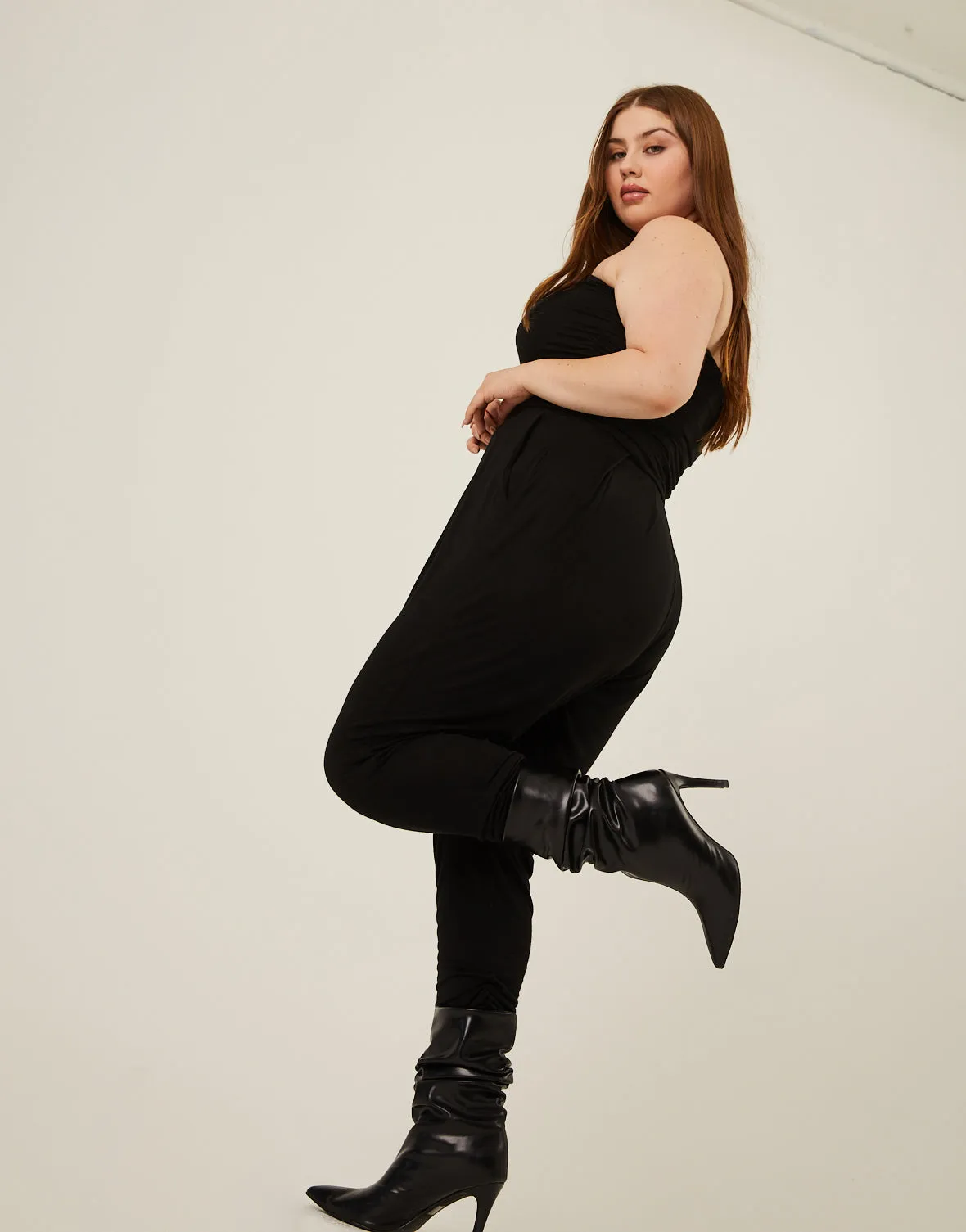 Plus Size Ruched Knit Jumpsuit sold by 2020 Ave product image thumbnail 5