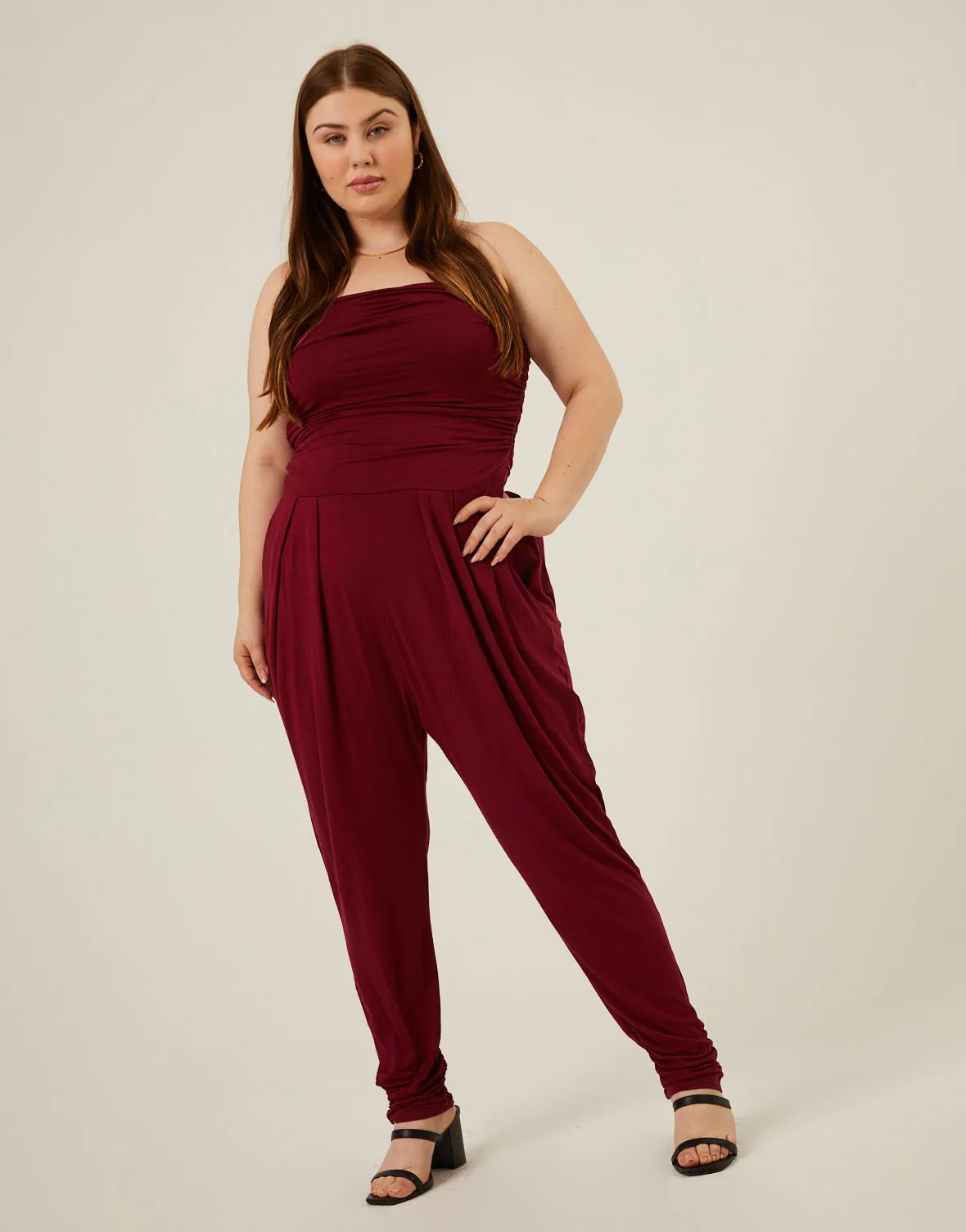 Plus Size Ruched Knit Jumpsuit sold by 2020 Ave product image thumbnail 2