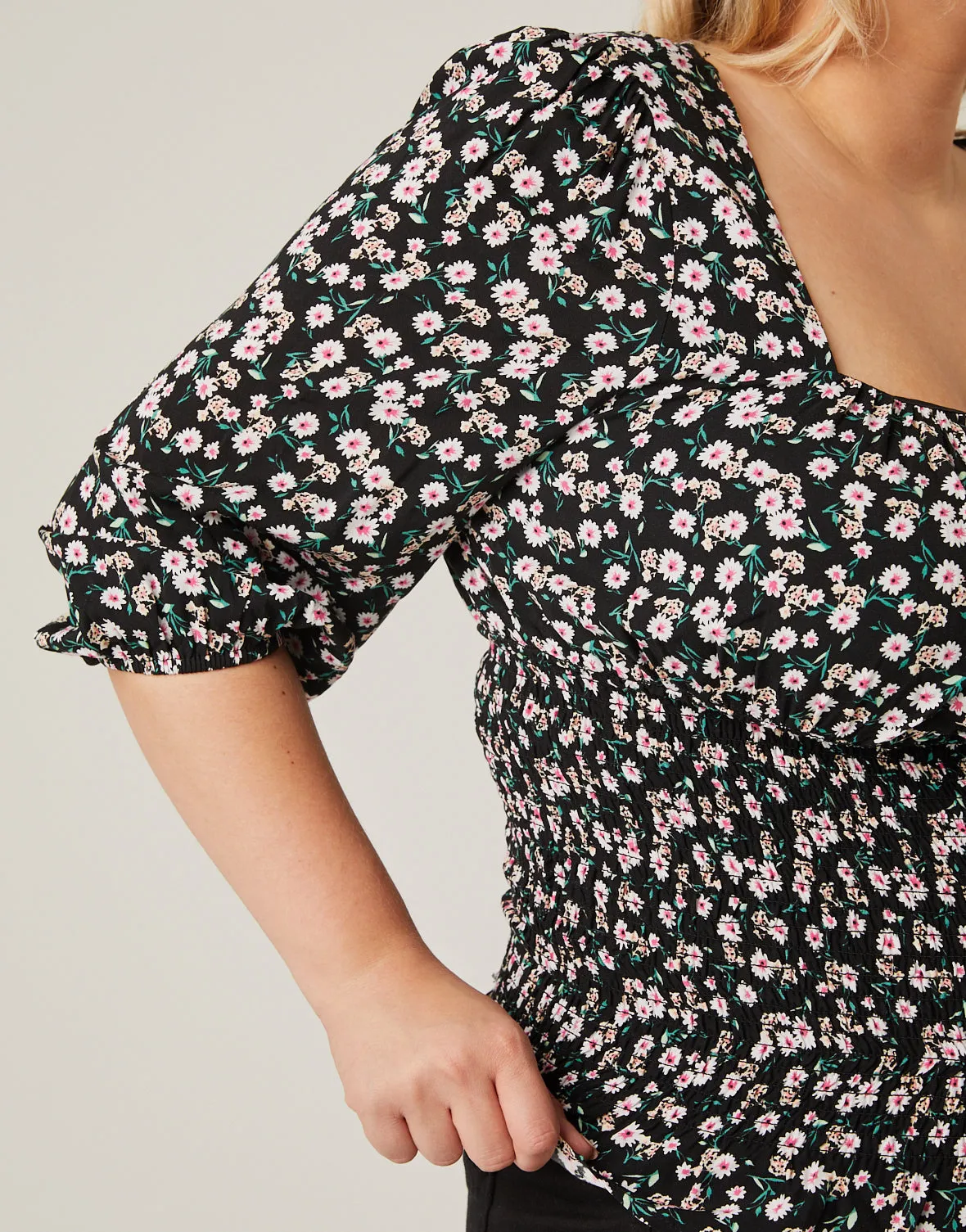 Plus Size Smocked Waist Floral Blouse sold by 2020 Ave product image thumbnail 5