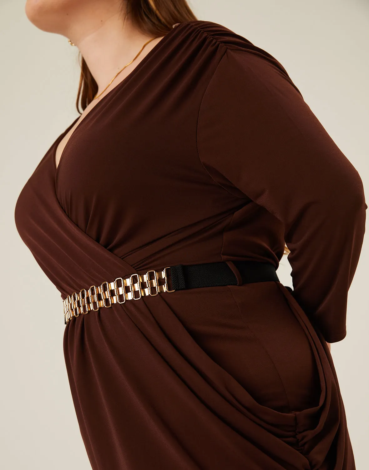 Plus Size Belted Ruched Dress sold by 2020 Ave product image thumbnail 4