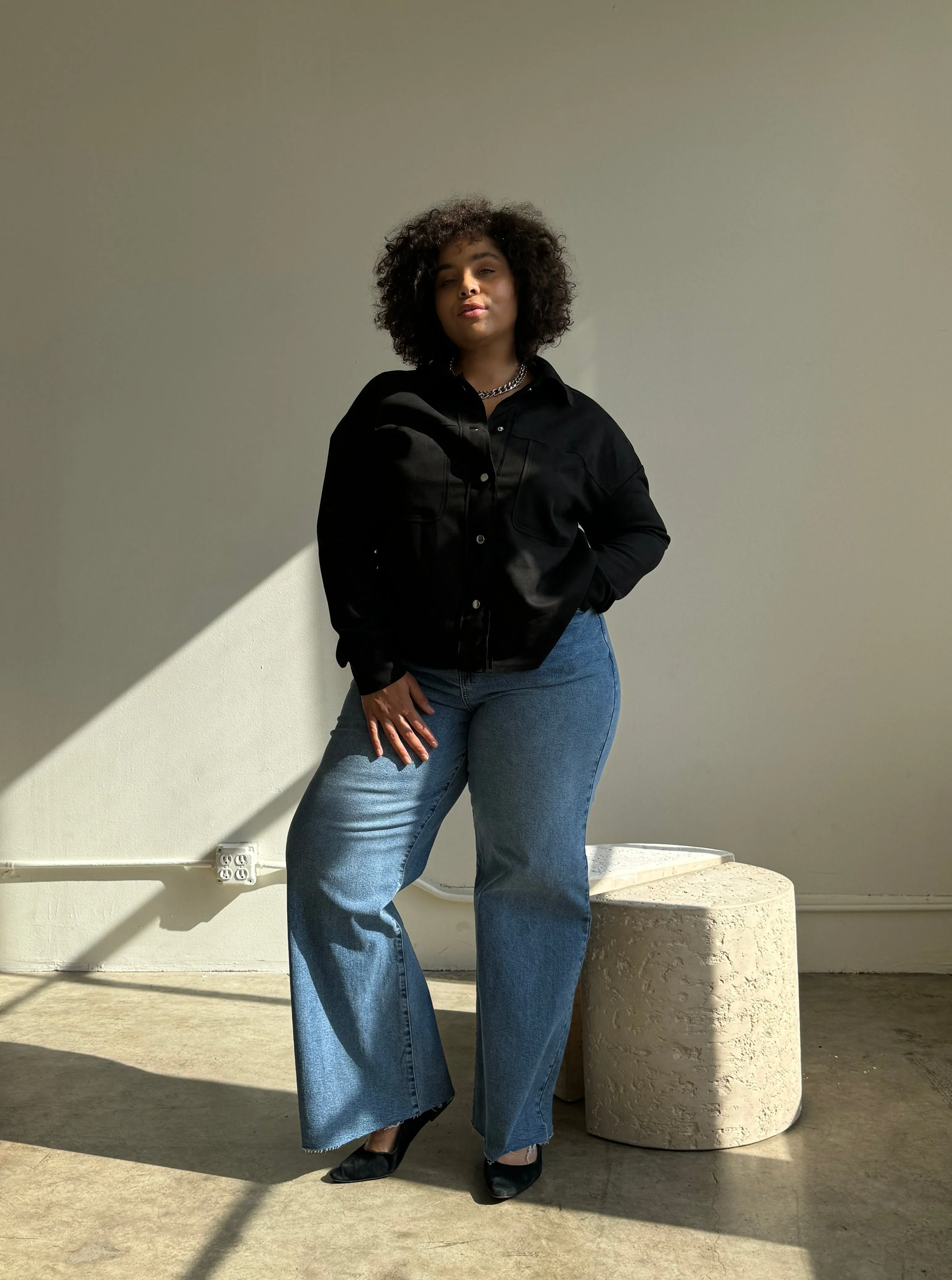 Plus Size Button Down Suede Jacket sold by 2020 Ave product image thumbnail 3