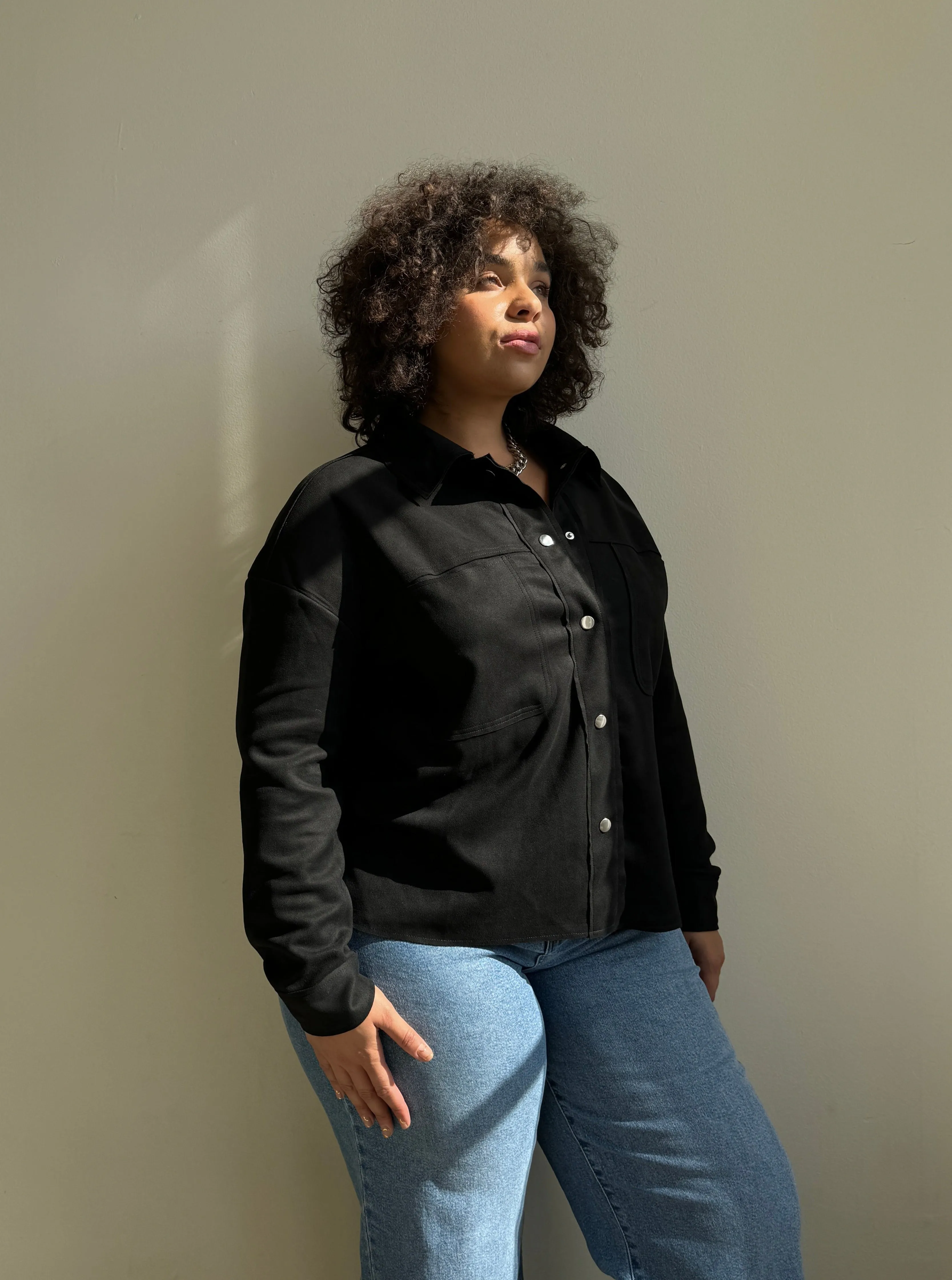 Plus Size Button Down Suede Jacket sold by 2020 Ave product image thumbnail 2