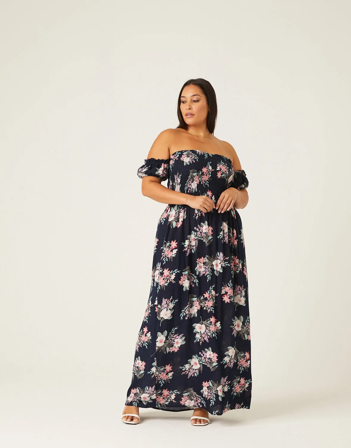 Plus Size Off Shoulder Floral Maxi Dress sold by 2020 Ave product image thumbnail 3