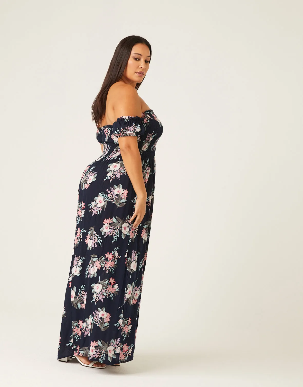 Plus Size Off Shoulder Floral Maxi Dress sold by 2020 Ave product image thumbnail 4