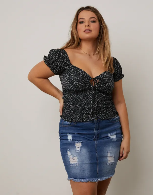 Plus Size Smocked Floral Top sold by 2020 Ave