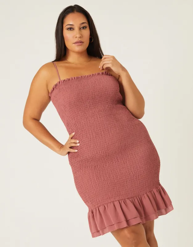 Plus Size Smocked Spaghetti Strap Dress sold by 2020 Ave