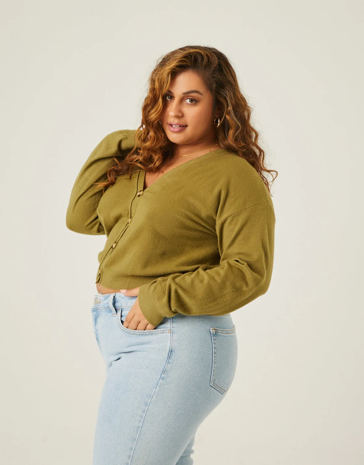 Plus Size Soft Button Down Cardigan sold by 2020 Ave product image thumbnail 4