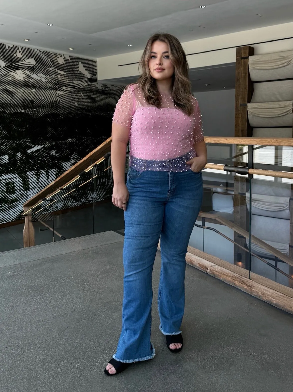 Plus Size Pearl Embellished Mesh Top sold by 2020 Ave product image thumbnail 4