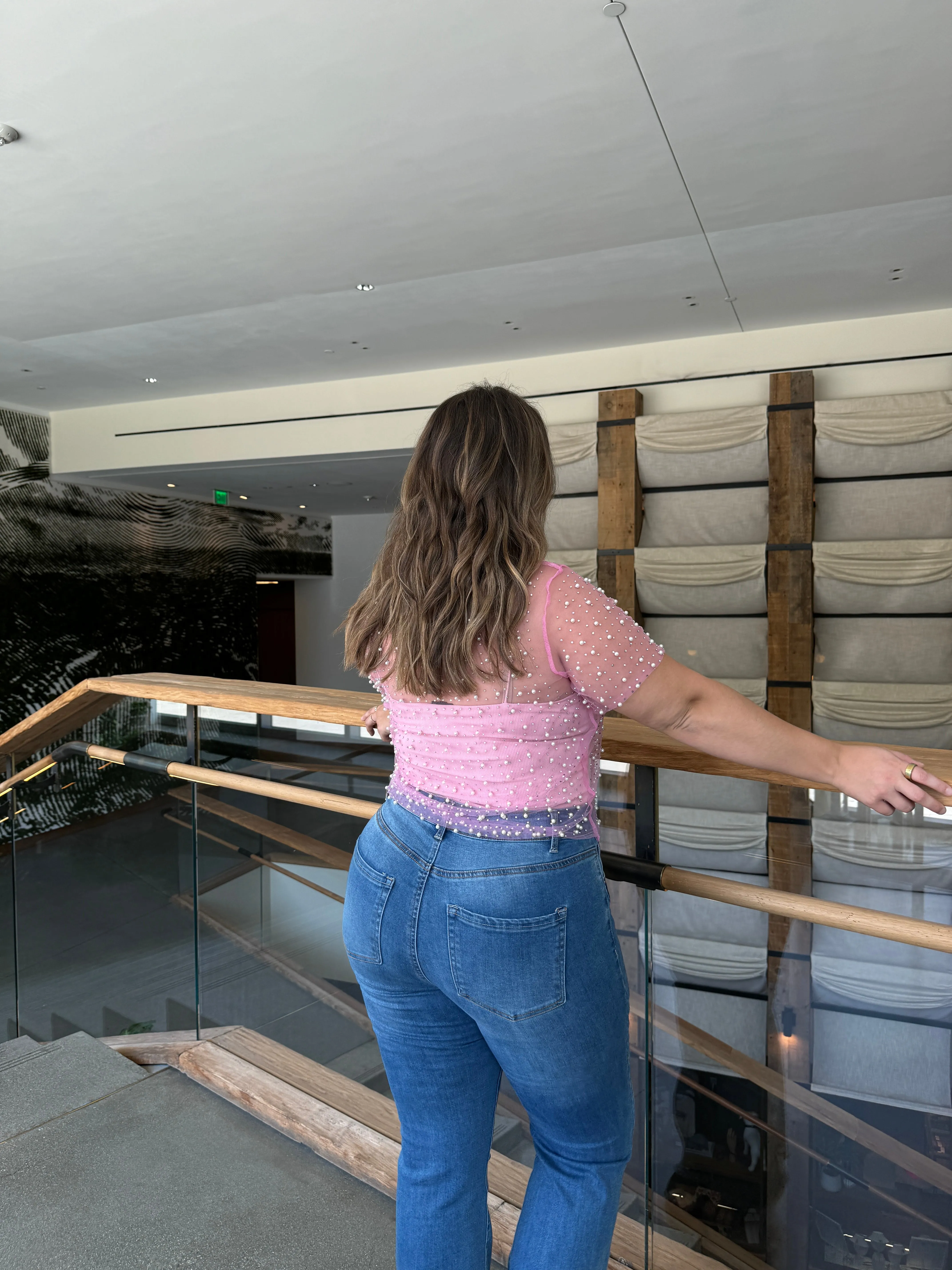 Plus Size Pearl Embellished Mesh Top sold by 2020 Ave product image thumbnail 5