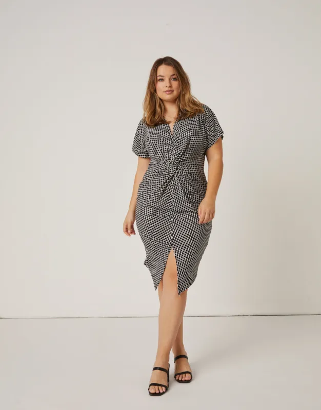 Plus Size Twist Front Patterned Dress sold by 2020 Ave