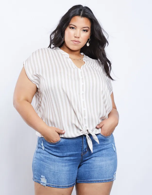 Plus Size Adrianne Striped Top sold by 2020 Ave