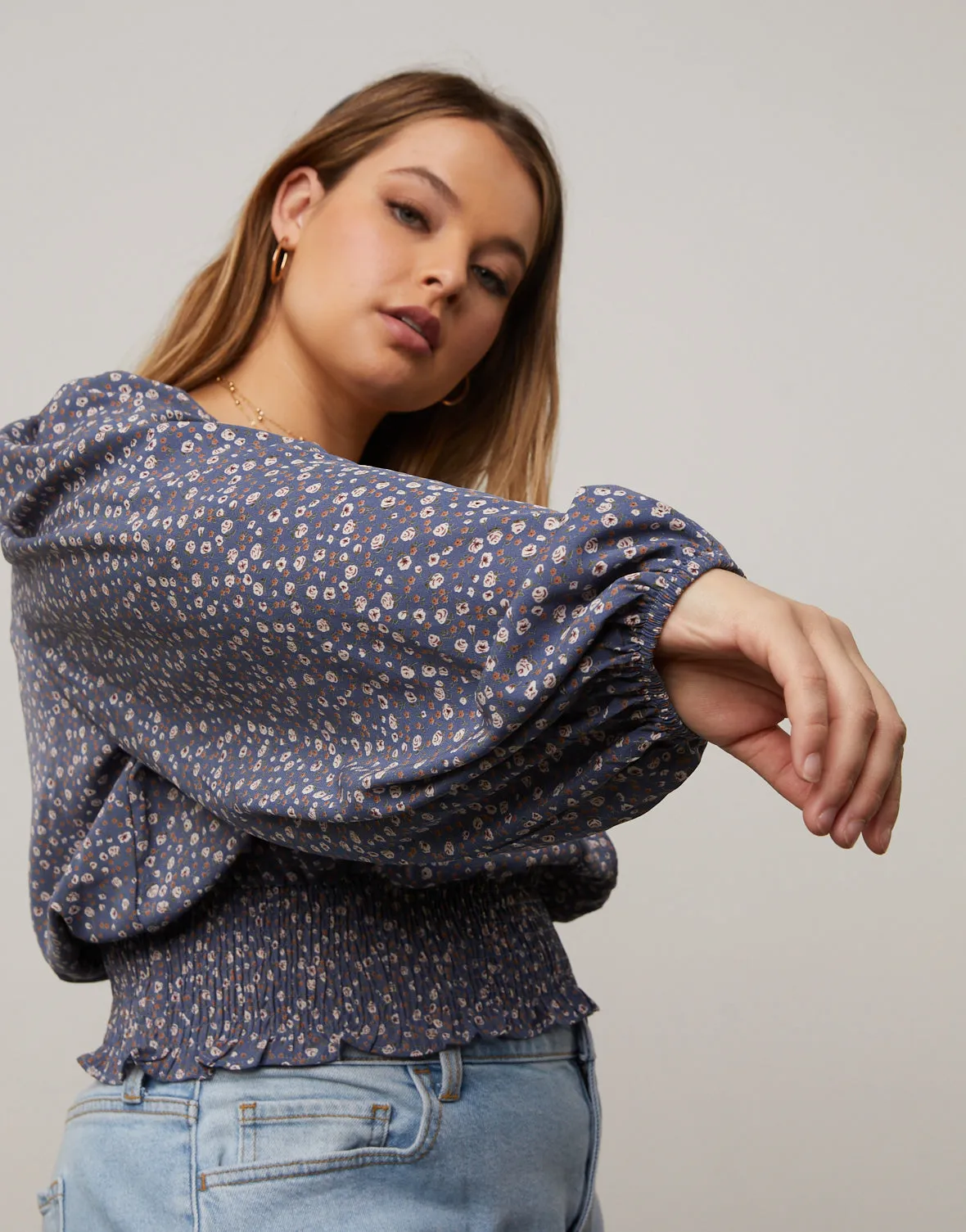 Plus Size Floral Surplice Top sold by 2020 Ave product image thumbnail 3