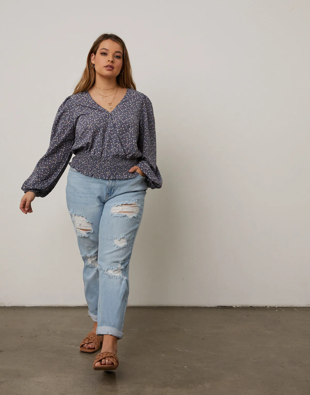 Plus Size Floral Surplice Top sold by 2020 Ave product image thumbnail 2