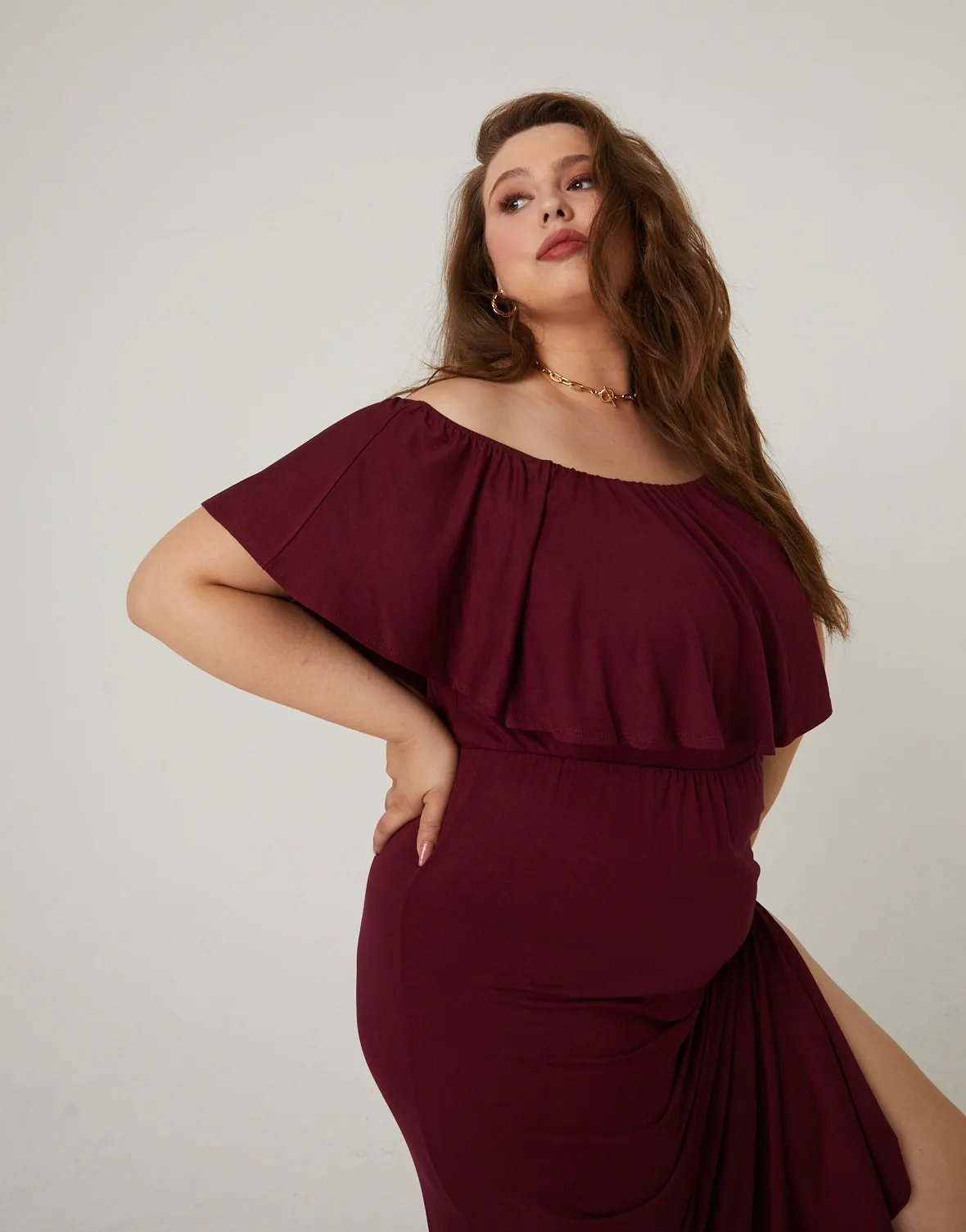 Plus Size Off-The-Shoulder Maxi Dress sold by 2020 Ave product image thumbnail 4