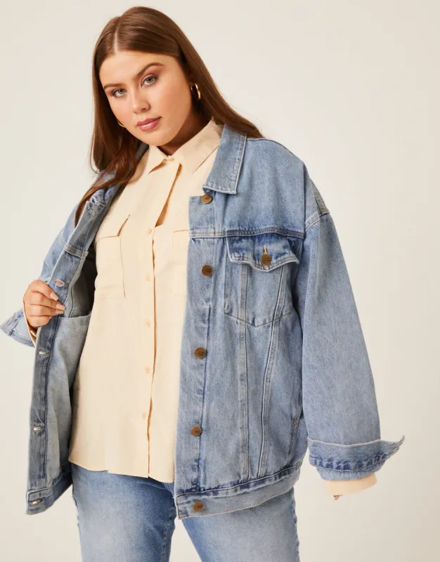 Plus Size Boyfriend Denim Jacket sold by 2020 Ave