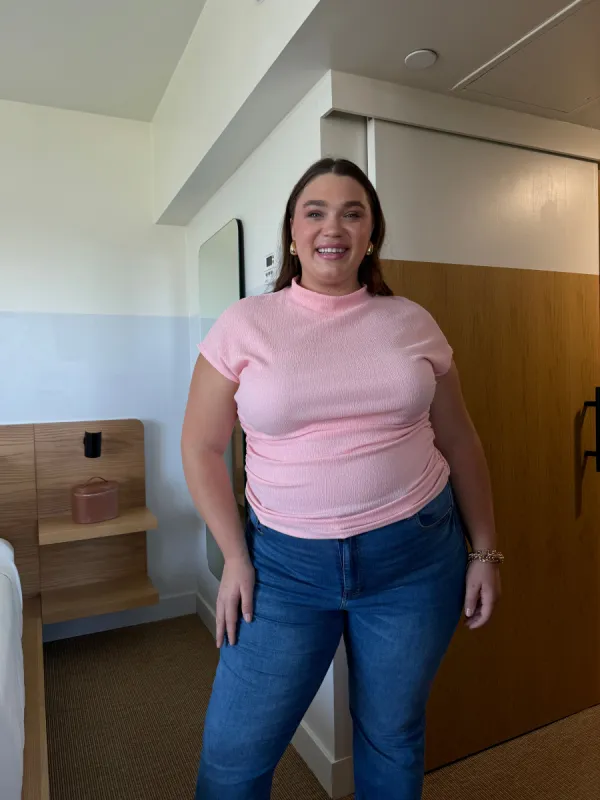 Plus Size Mock Neck Side Ruched Top sold by 2020 Ave