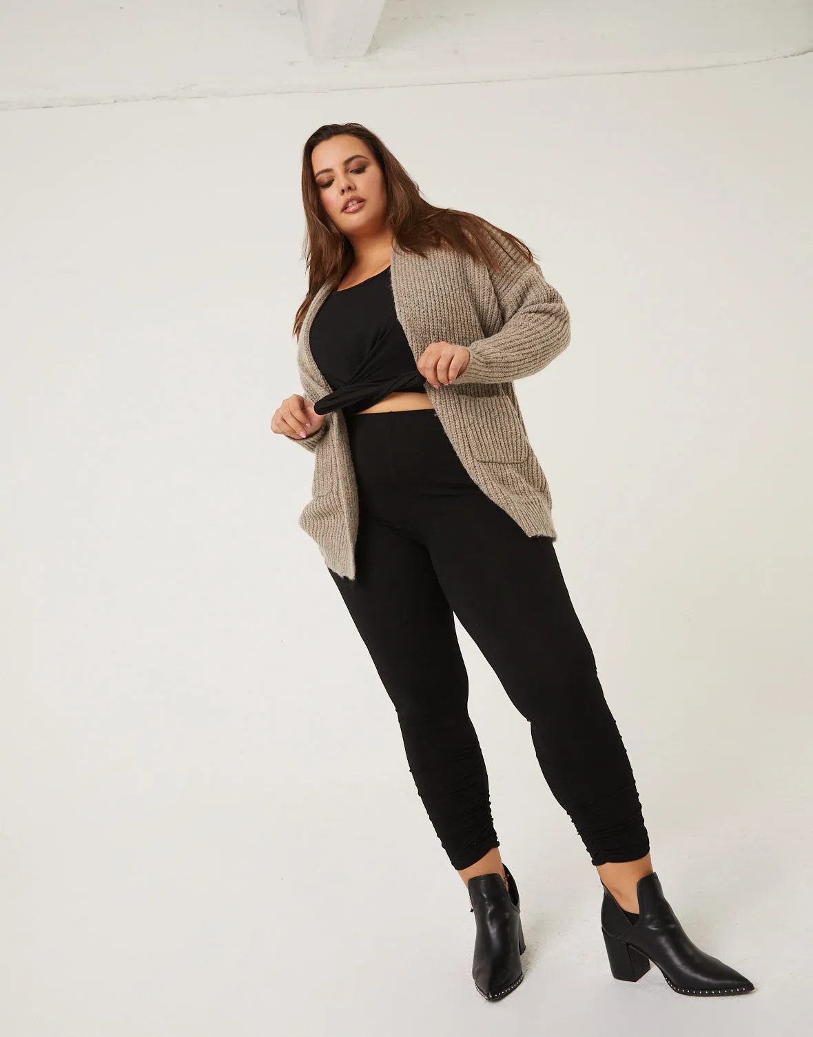 Plus Size Open Cardigan With Pockets sold by 2020 Ave product image thumbnail 4
