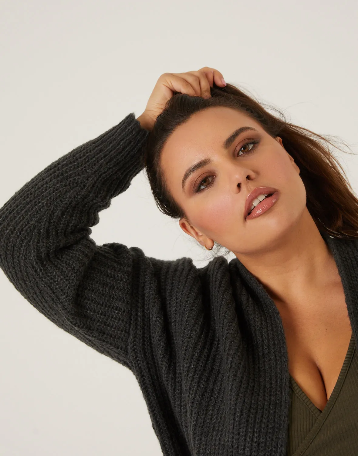 Plus Size Open Cardigan With Pockets sold by 2020 Ave product image thumbnail 5