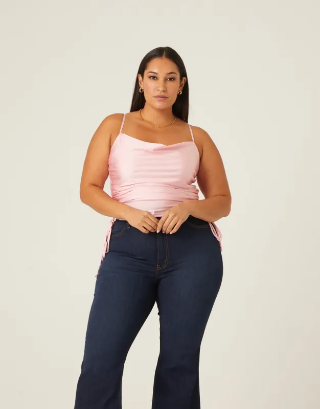 Plus Size Shiny Side Ruched Tank sold by 2020 Ave