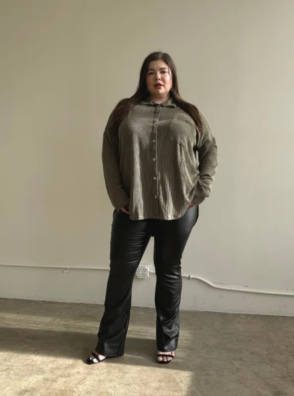 Plus Size Faux Leather Flare Pants sold by 2020 Ave