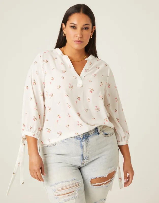 Plus Size Chiffon Floral Shirt sold by 2020 Ave