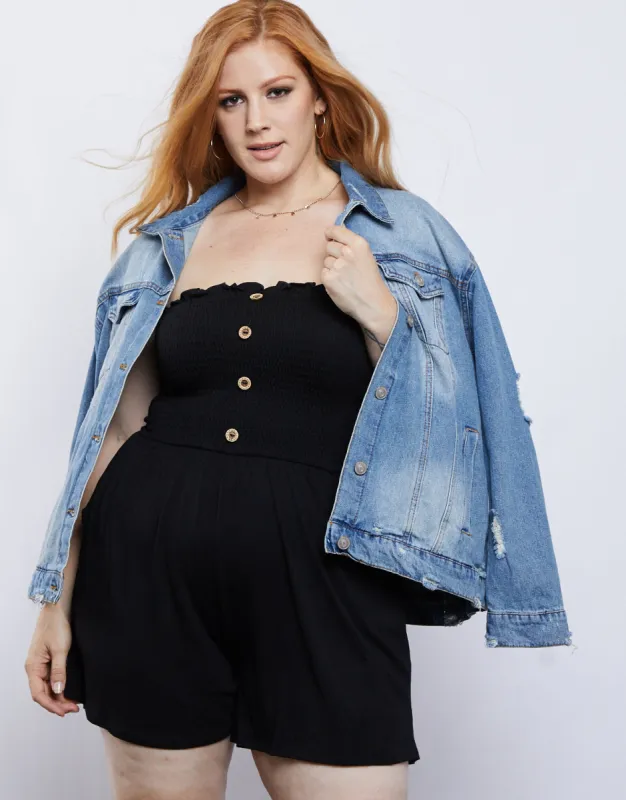 Plus Size Girl On The Go Strapless Romper sold by 2020 Ave