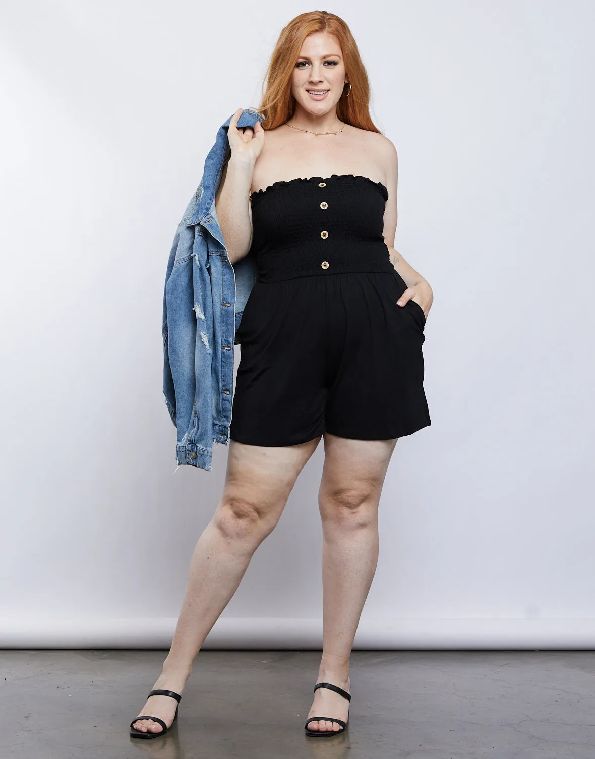 Plus Size Girl On The Go Strapless Romper sold by 2020 Ave product image thumbnail 3