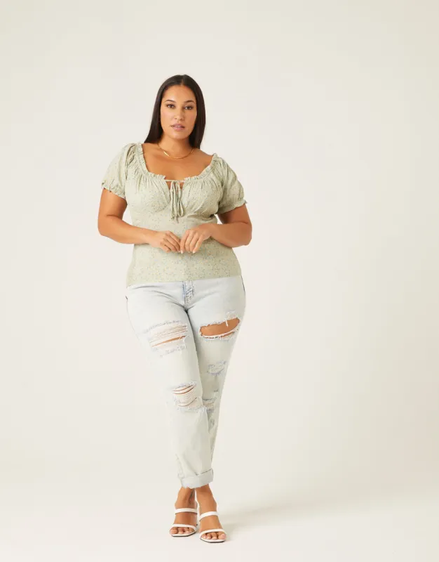 Plus Size Back Smocked Floral Top sold by 2020 Ave