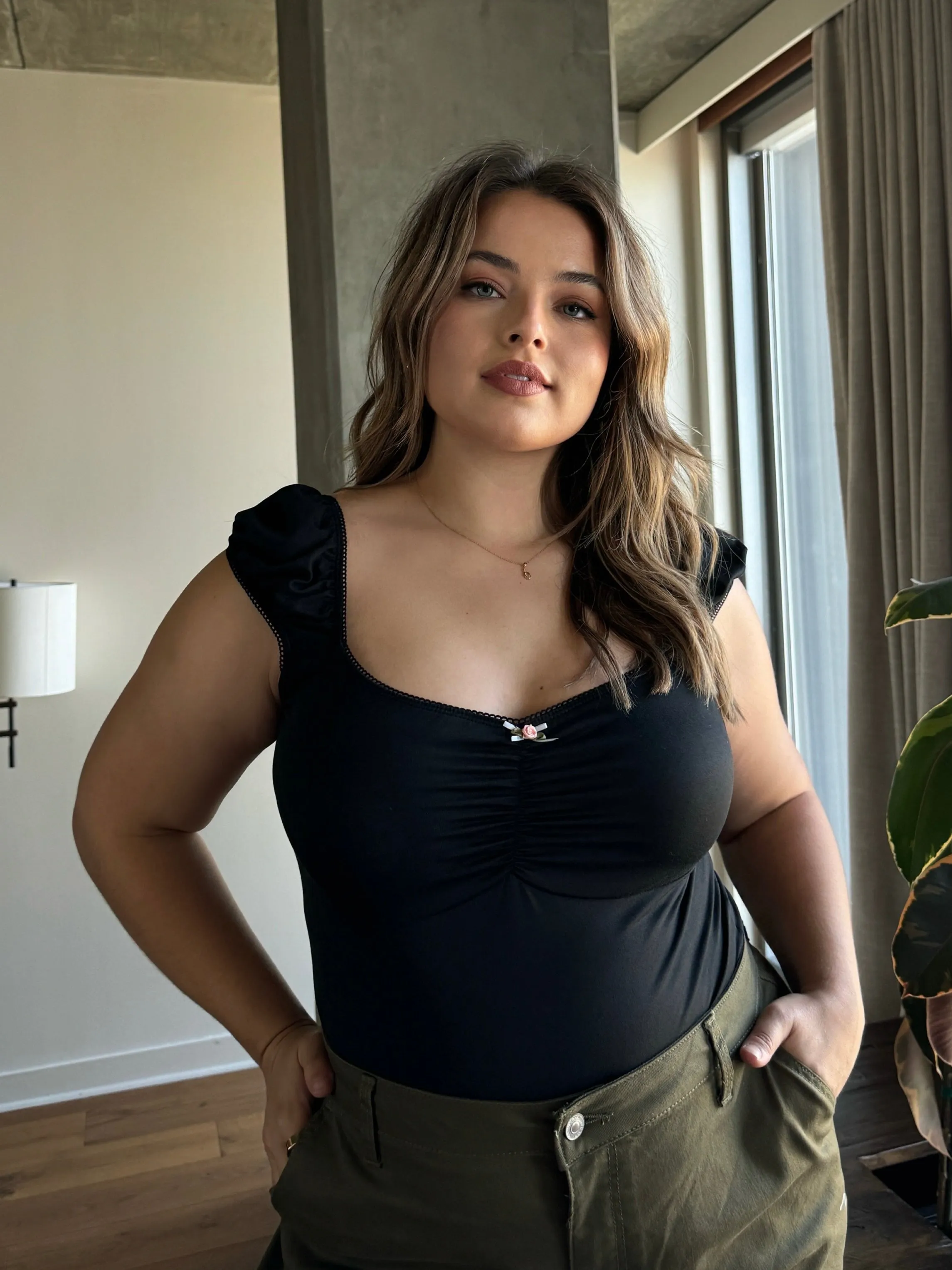 Plus Size Rose Cap Sleeve Top sold by 2020 Ave product image thumbnail 3