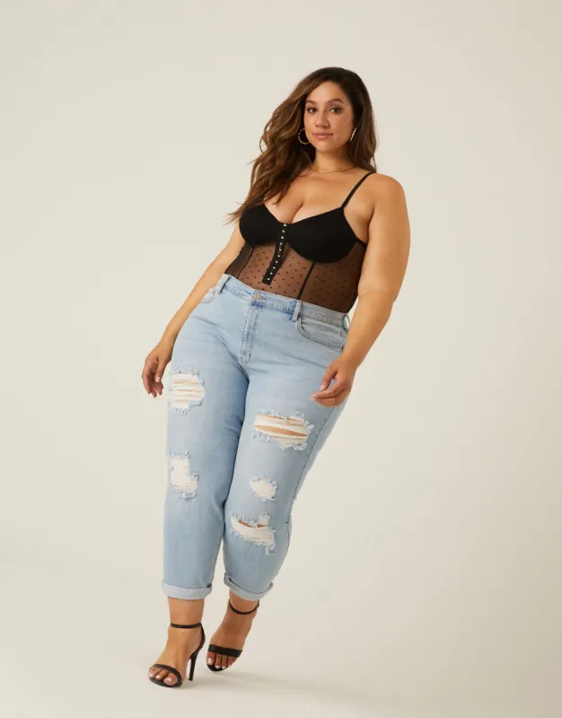 Plus Size Distressed Mom Jeans sold by 2020 Ave