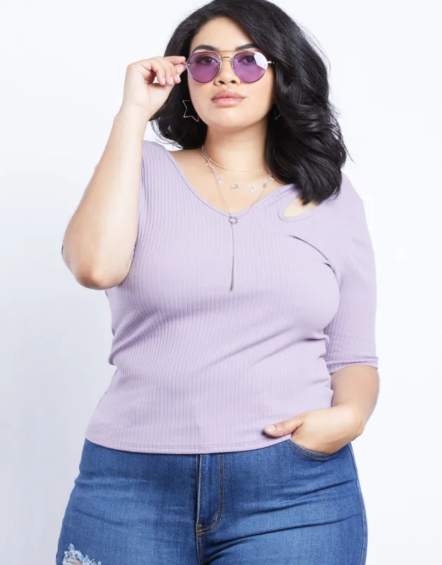 Plus Size Alisha Cut Out Shoulder Top sold by 2020 Ave