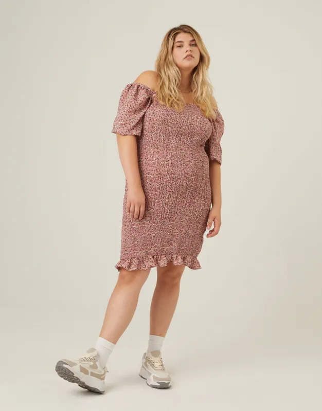Plus Size Smocked Chiffon Mini Dress sold by 2020 Ave