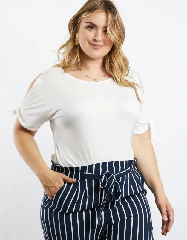 Plus Size Jolie Tie Sleeves Tee sold by 2020 Ave