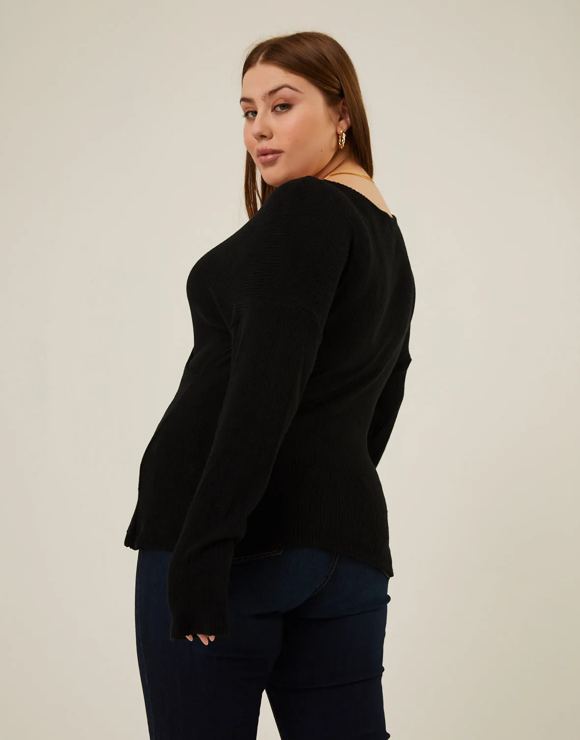 Plus Size Soft Ribbed Surplice Top sold by 2020 Ave product image thumbnail 5
