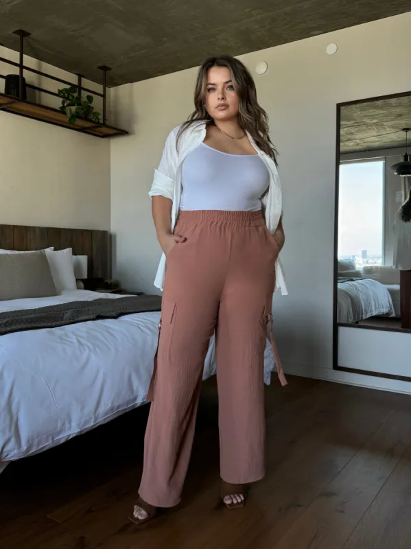 Plus Size Wide Leg Cargo Trousers sold by 2020 Ave