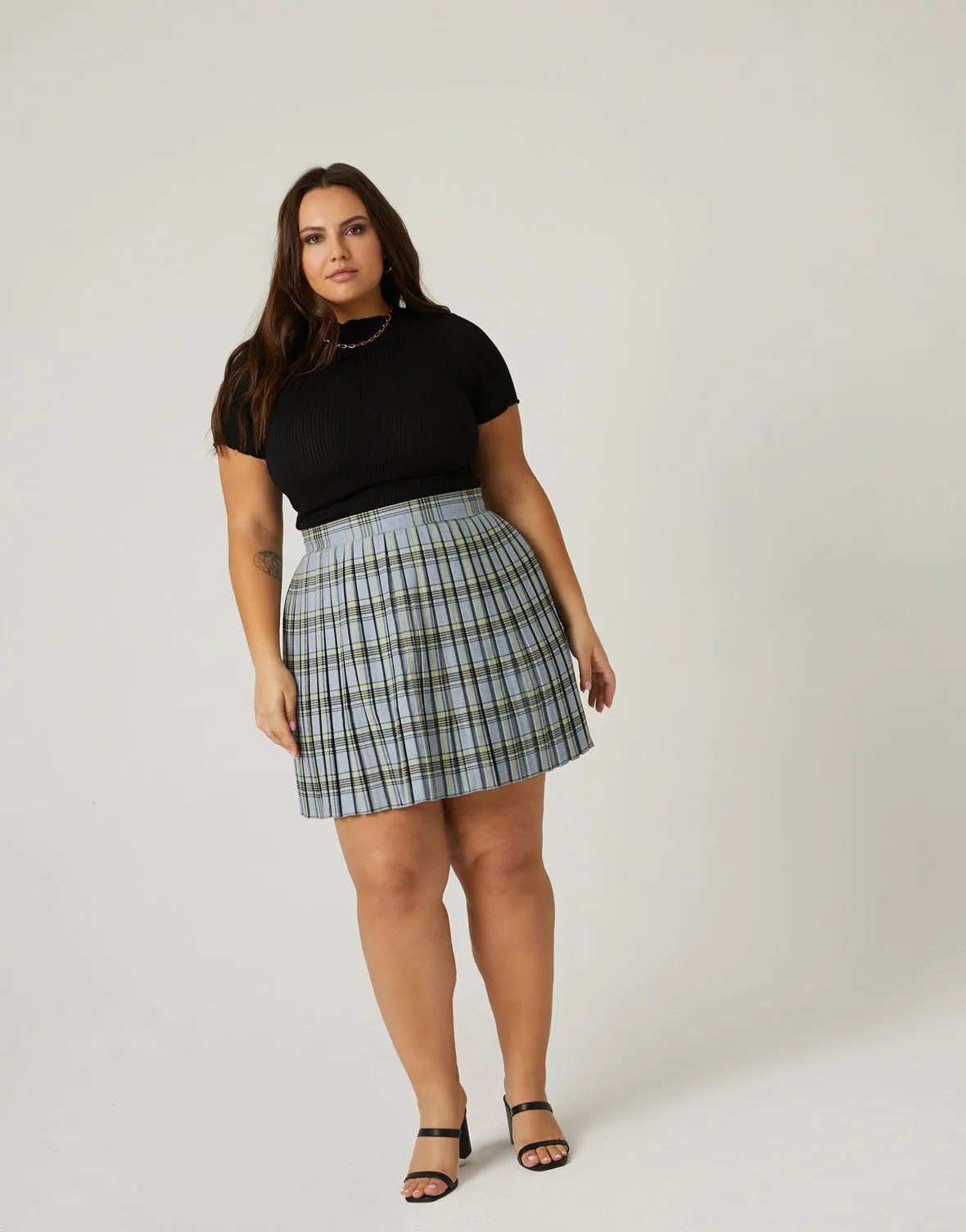 Plus Size Plaid Pleated Skirt sold by 2020 Ave product image thumbnail 3