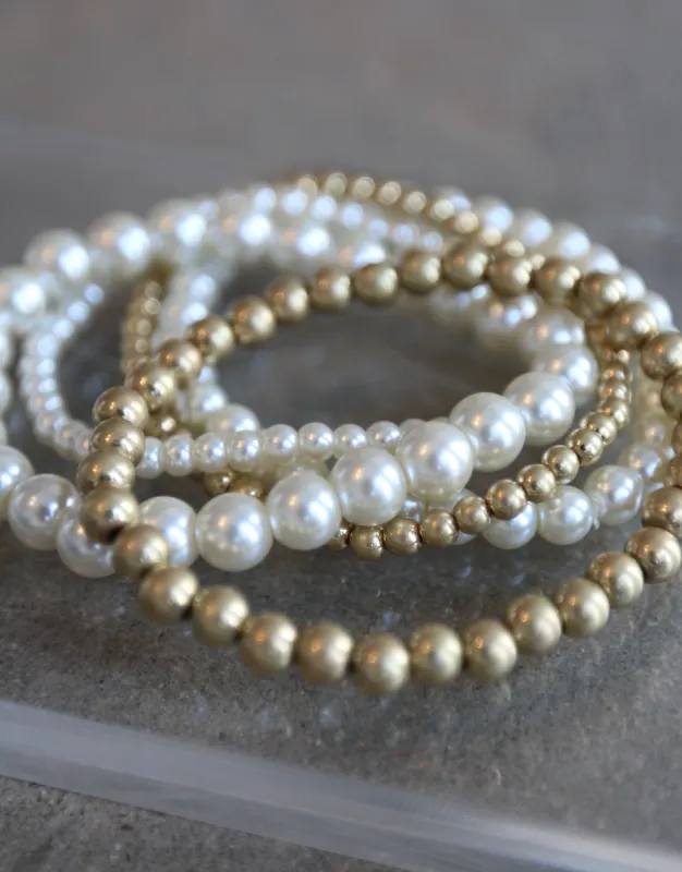 Stacked Pearl Bracelet Set sold by 2020 Ave