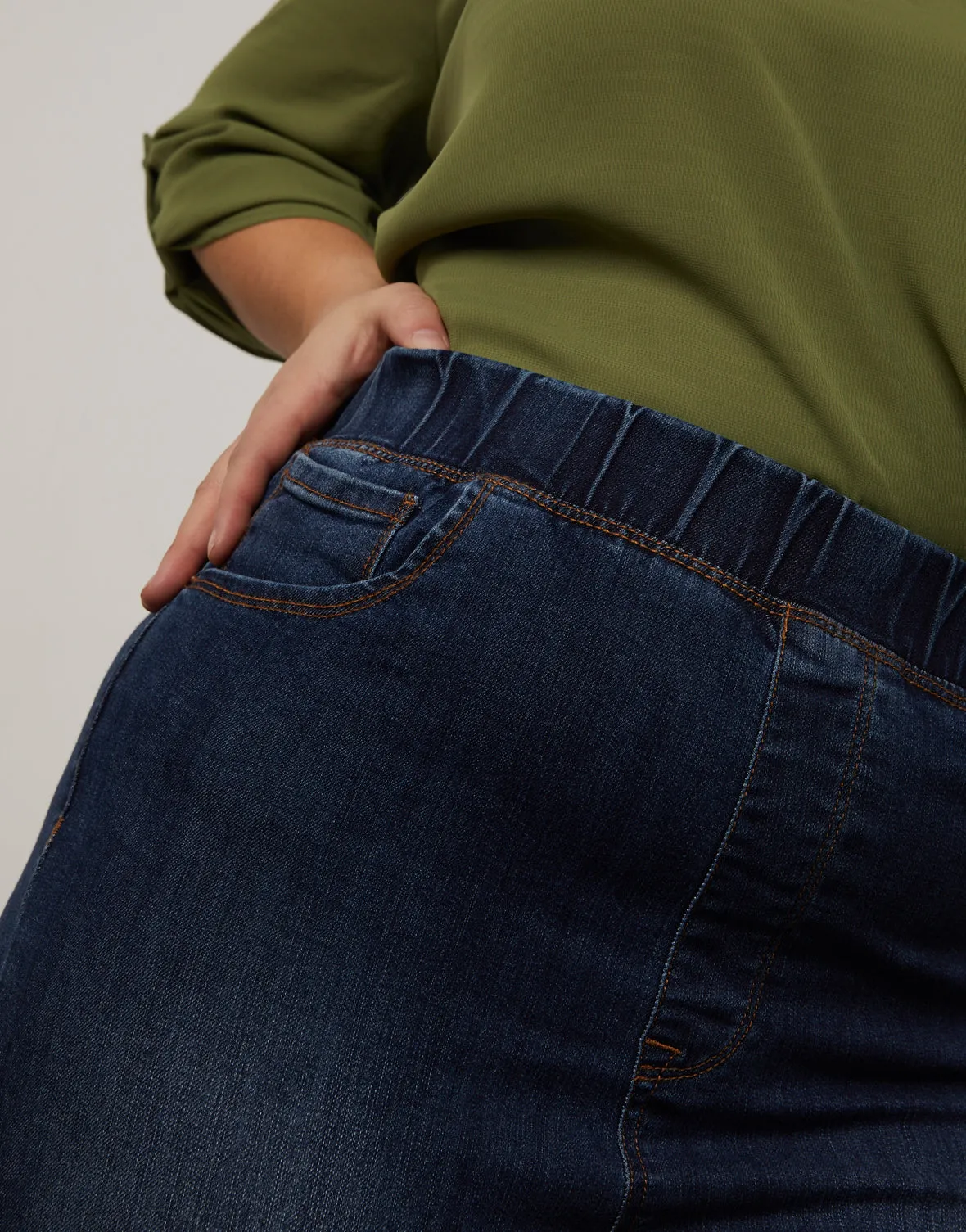 Plus Size Elastic Waist Jeans sold by 2020 Ave product image thumbnail 3