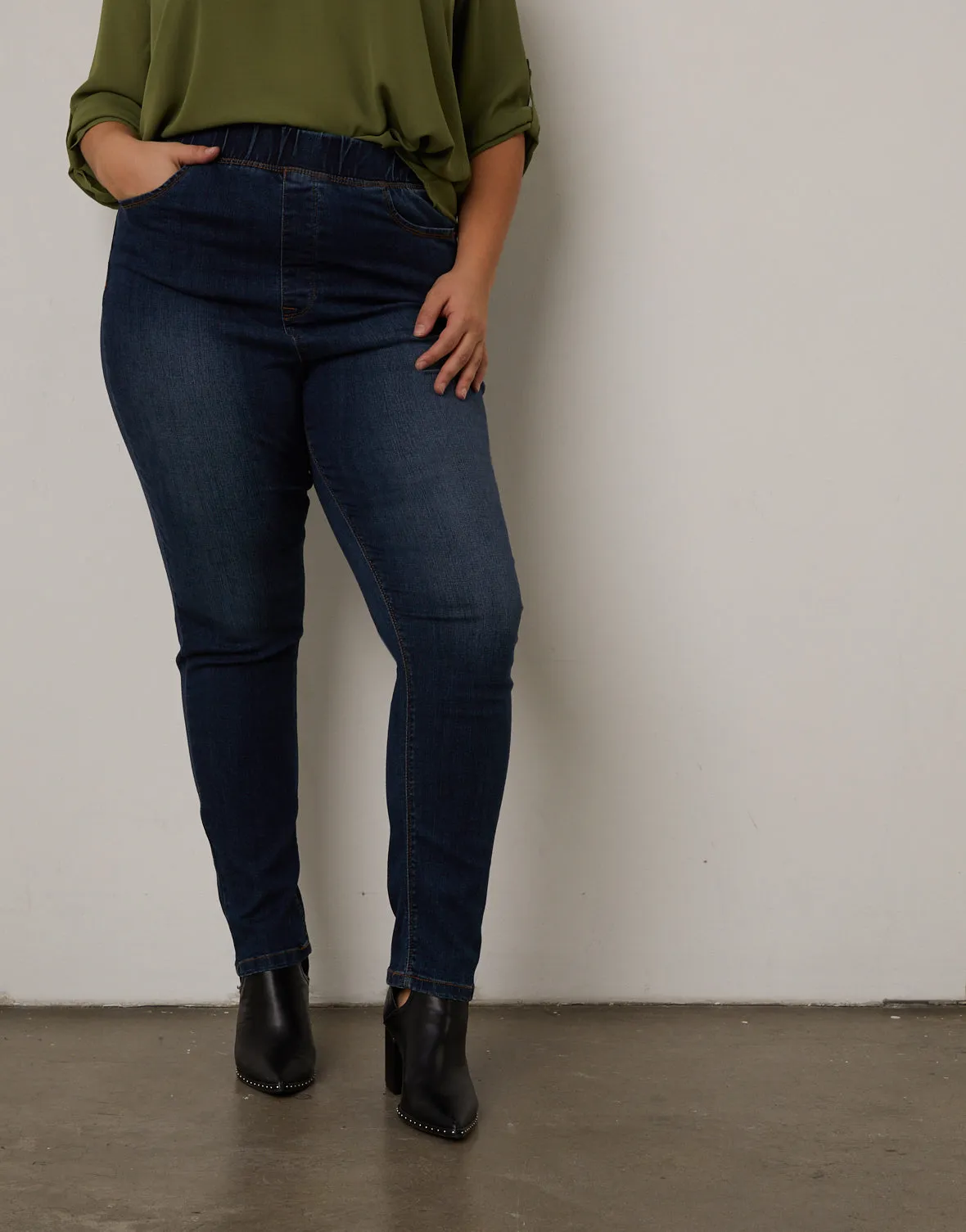 Plus Size Elastic Waist Jeans sold by 2020 Ave product image thumbnail 2