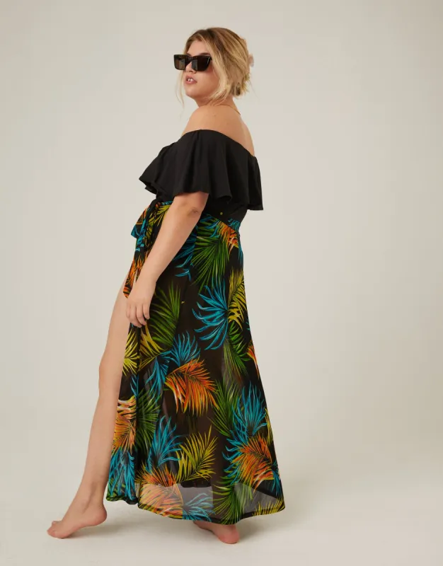 Plus Size Tropical Print Tie Skirt sold by 2020 Ave
