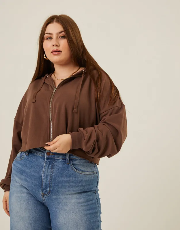 Plus Size Lightweight Zip Up Hoodie sold by 2020 Ave