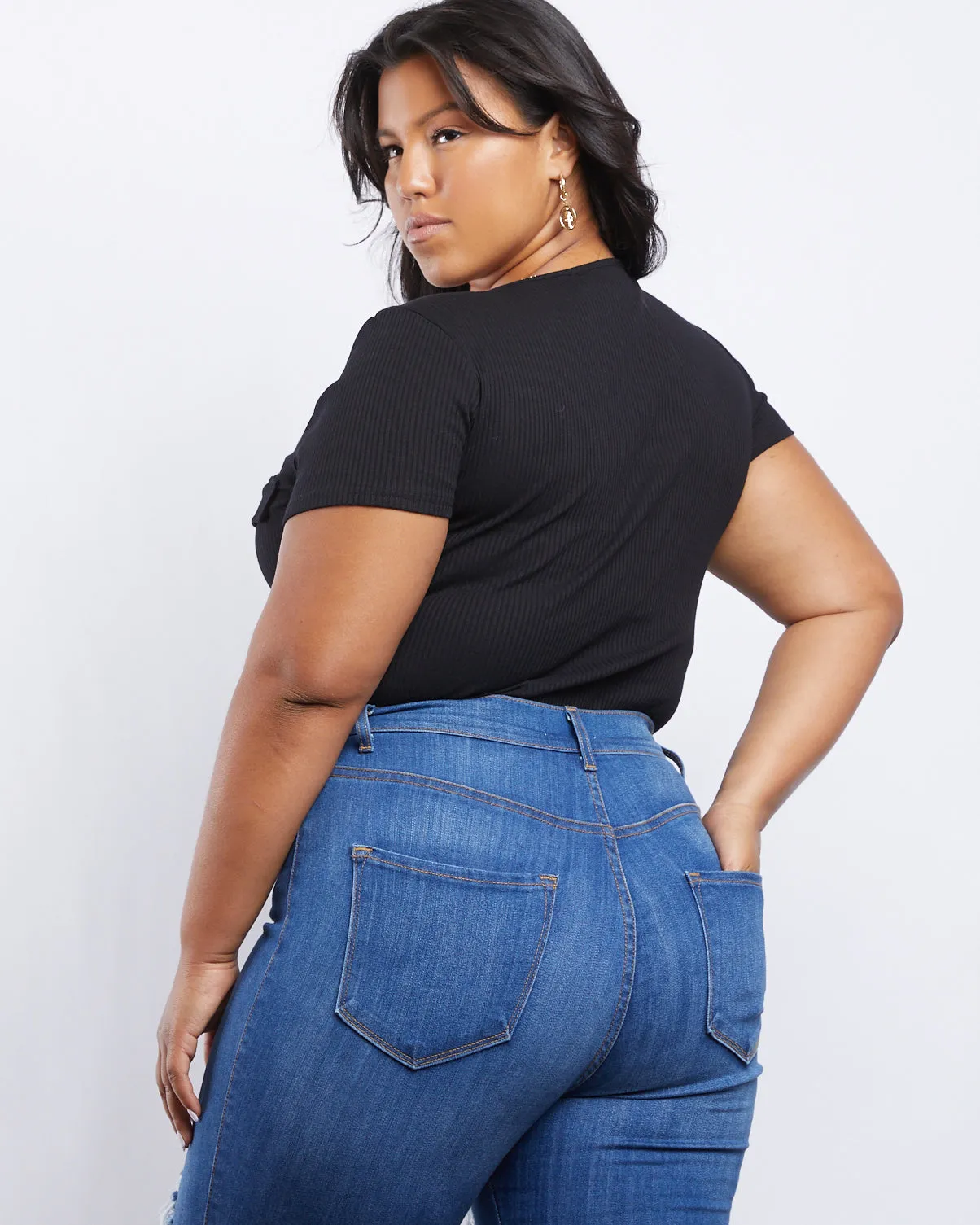 Plus Size Zip It Up Bodysuit sold by 2020 Ave product image thumbnail 4