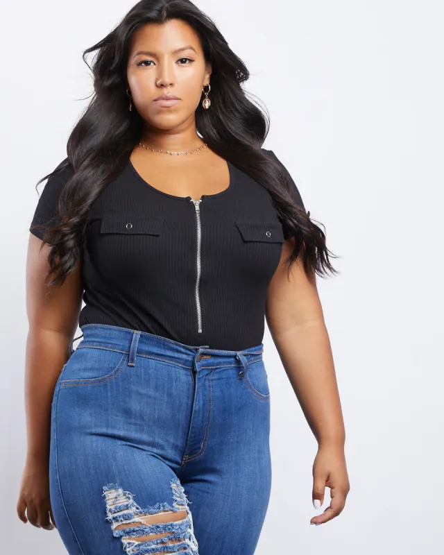 Plus Size Zip It Up Bodysuit sold by 2020 Ave