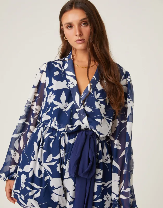 Plus Size Floral Contrast Romper sold by 2020 Ave